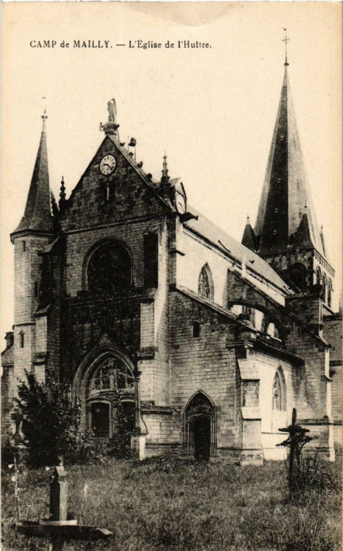 Carte postale ancienne Mailly le Camp- Eglise de l'Huitre France à Mailly-le-Camp