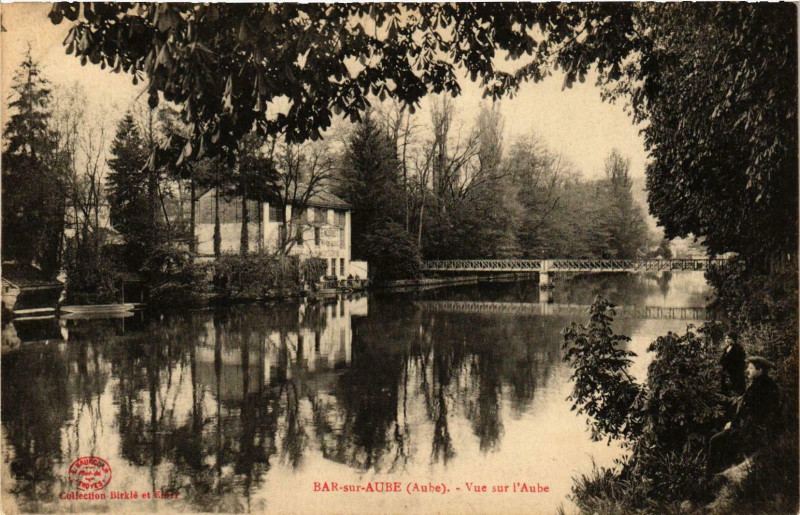 Carte postale ancienne Bar sur Aube- Vue sur l'Aube France à Bar-sur-Aube