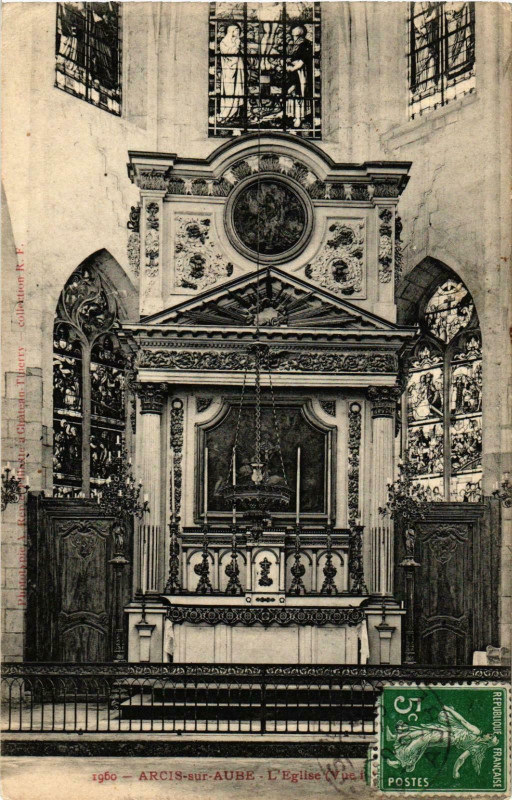 Carte postale ancienne Arcis sur Aube- Eglise, vue interieure France à Arcis-sur-Aube