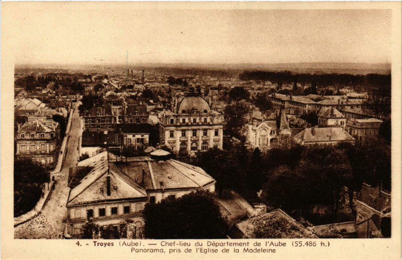 Carte postale ancienne Troyes- panorama France à Troyes