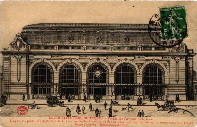 Carte postale ancienne Troyes- La Nouvelle Gare France à Troyes