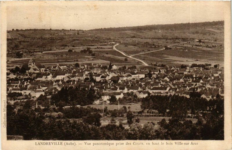 Carte postale ancienne Landreville Vue panoramique des Cotats à Landreville