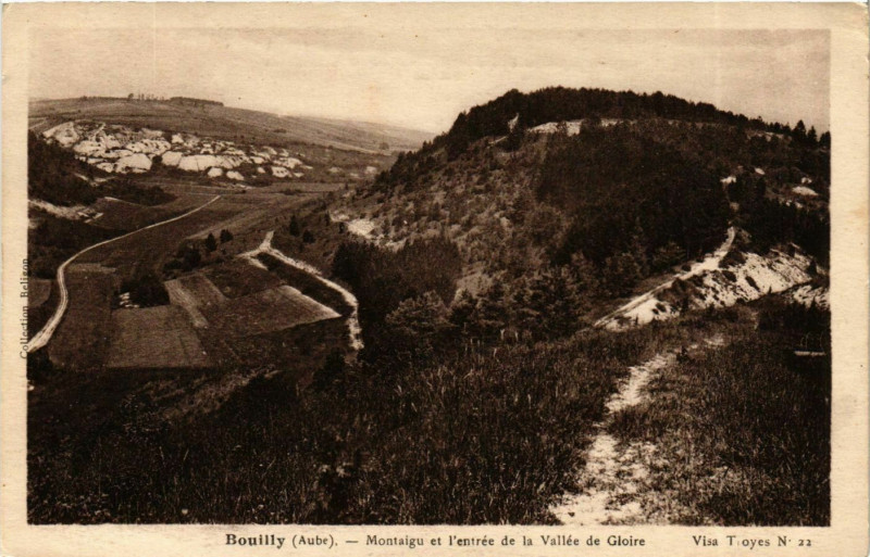 Carte postale ancienne Aube Bouily Montaigu Vallée de Gloire