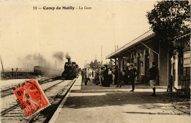 Carte postale ancienne Camp-de-Mailly La Gare
