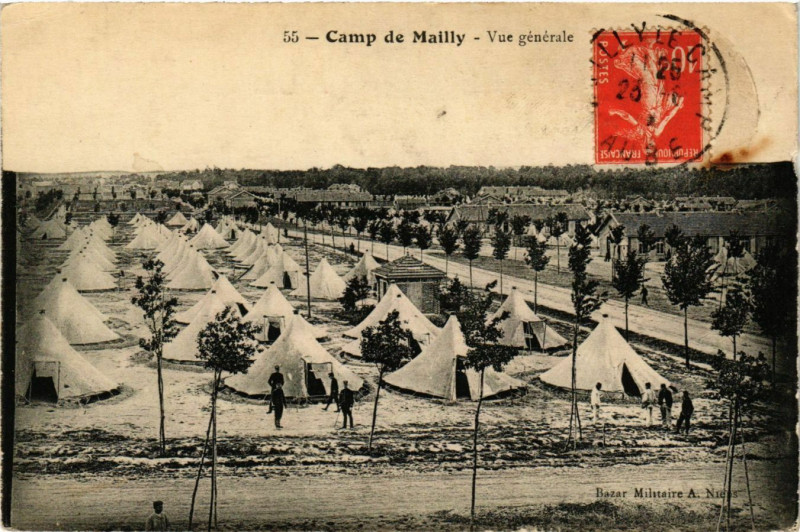 Carte postale ancienne Camp de Mailly - Vue générale