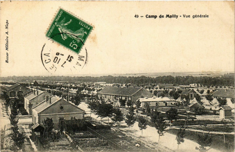 Carte postale ancienne Camp de Mailly - Vue générale