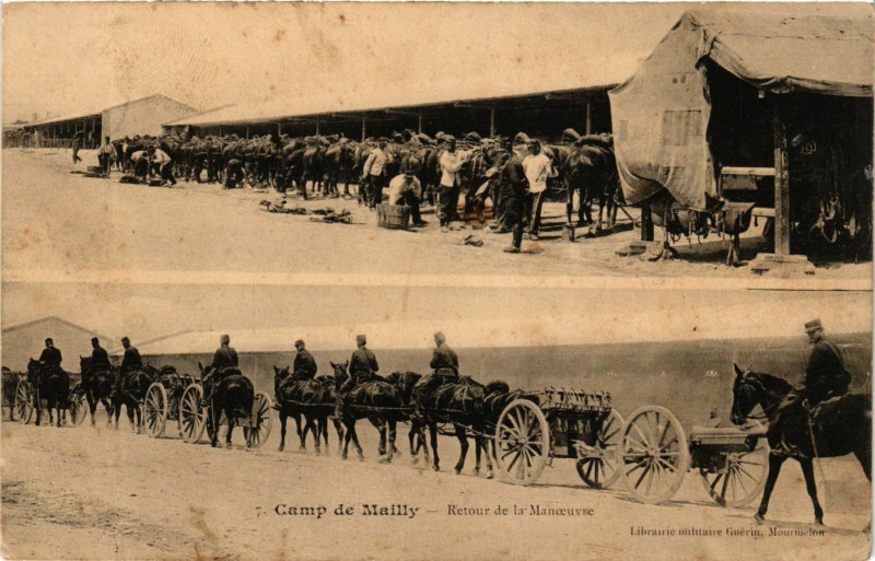 Carte postale ancienne Camp de Mailly - Retour de la Manceuvre