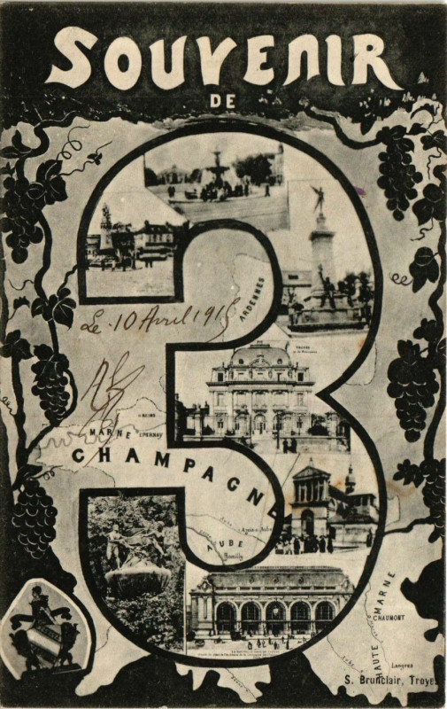 Carte postale ancienne Souvenir de 3