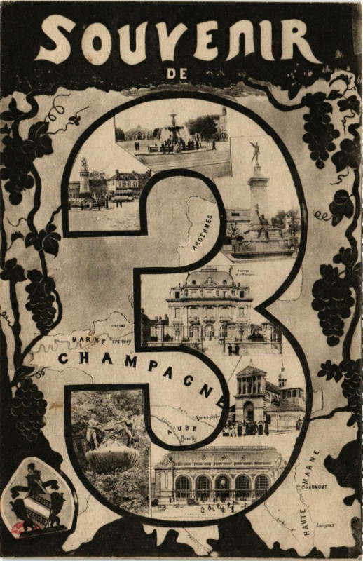 Carte postale ancienne Souvenir de 3