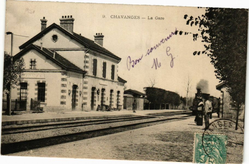 Carte postale ancienne Chavanges - La Gare à Chavanges