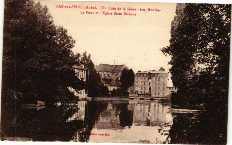 Carte postale ancienne Bar-sur-Seine - Un coin de la seine à Bar-sur-Seine