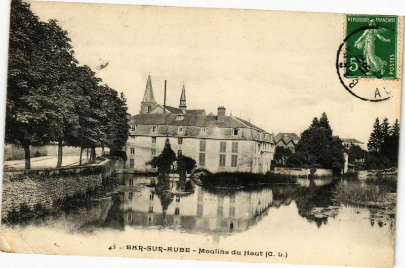 Carte postale ancienne Bar-sur-Aube - Moulin du haut à Bar-sur-Aube