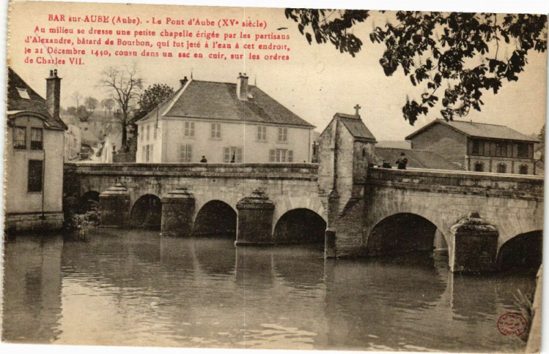 Carte postale ancienne Bar-sur-Aube - Le pont aube à Bar-sur-Aube