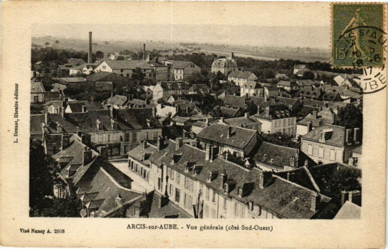 Carte postale ancienne Arcis-sur-Aube - Vue générale à Arcis-sur-Aube