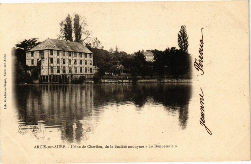Carte postale ancienne Arcis-sur-Aube - Usine de cherileu à Arcis-sur-Aube