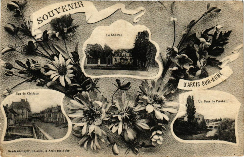 Carte postale ancienne Arcis-sur-Aube - Souvenir à Arcis-sur-Aube