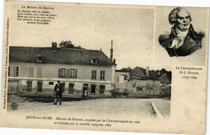 Carte postale ancienne Arcis-sur-Aube - Maison De Danton à Arcis-sur-Aube