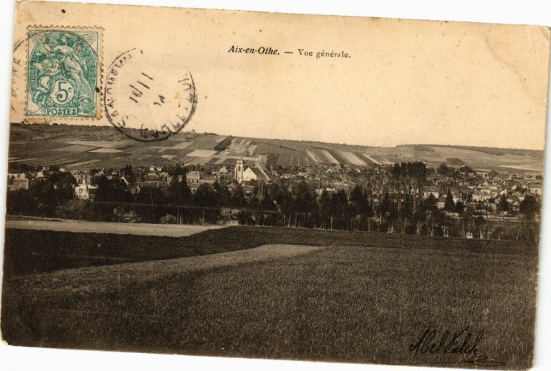 Carte postale ancienne Aix-en-Othe - Vue générale
