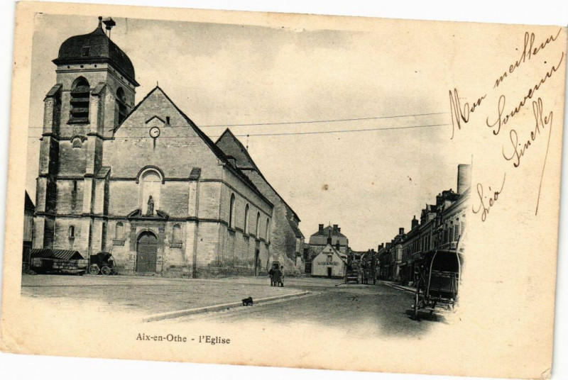 Carte postale ancienne Aix-en-Othe - L'eglise