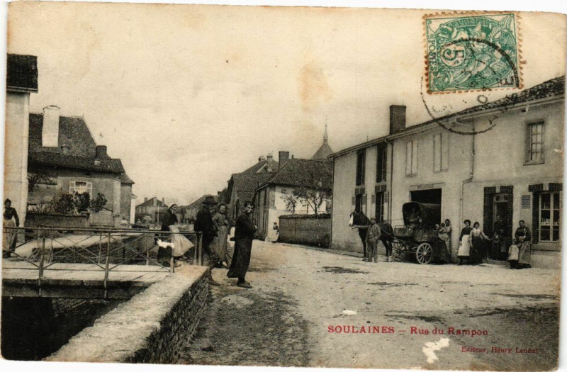 Carte postale ancienne Soulaines - Rue du Rampon