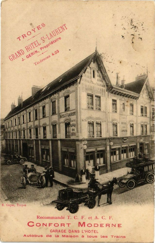 Carte postale ancienne Troyes - Grand Hotel St. Laurent à Troyes