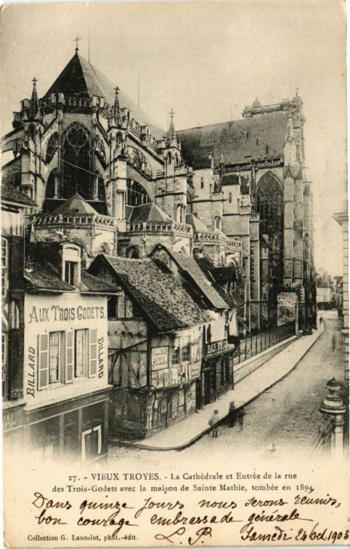 Carte postale ancienne Vieux Troyes - La Cathédrale à Troyes