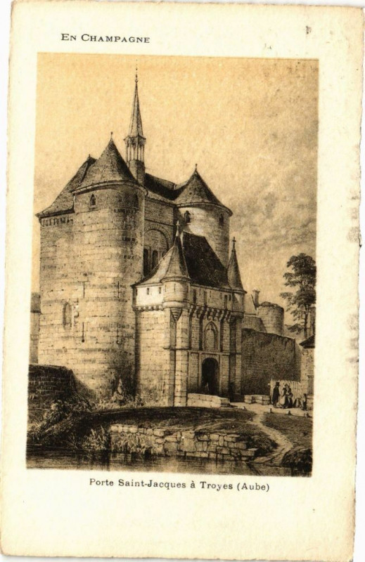 Carte postale ancienne Troyes - Porte St. Jacques à Troyes