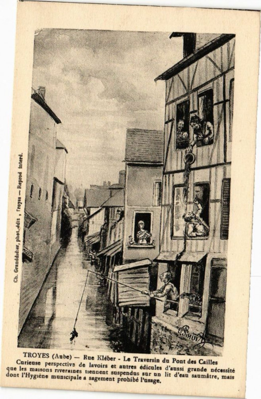 Carte postale ancienne Troyes - Rue Kléber à Troyes