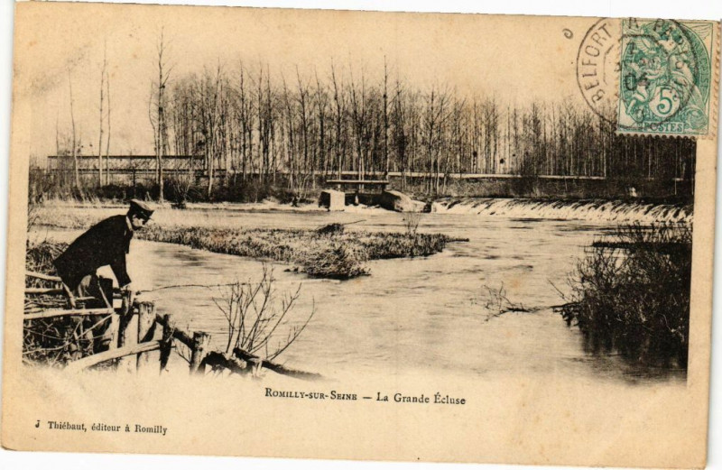 Carte postale ancienne Romilly-sur-Seine - La Grande Ecluse à Romilly-sur-Seine