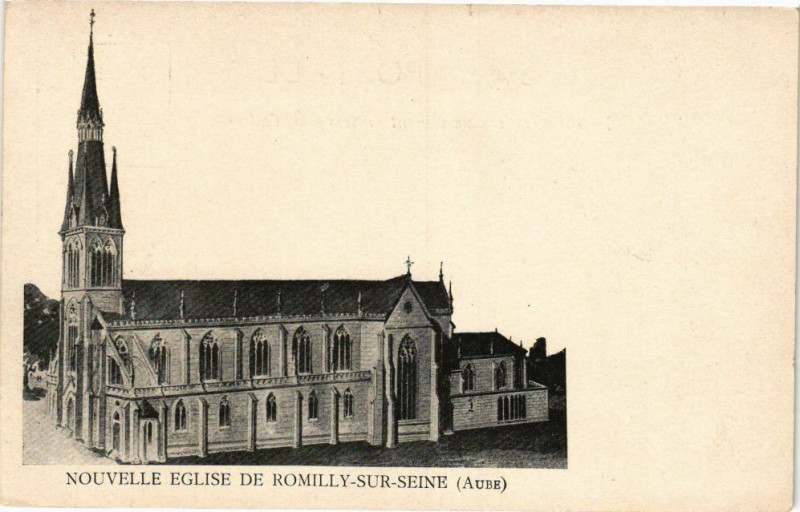 Carte postale ancienne Romilly-sur-Seine - Nouvelle Eglise à Romilly-sur-Seine