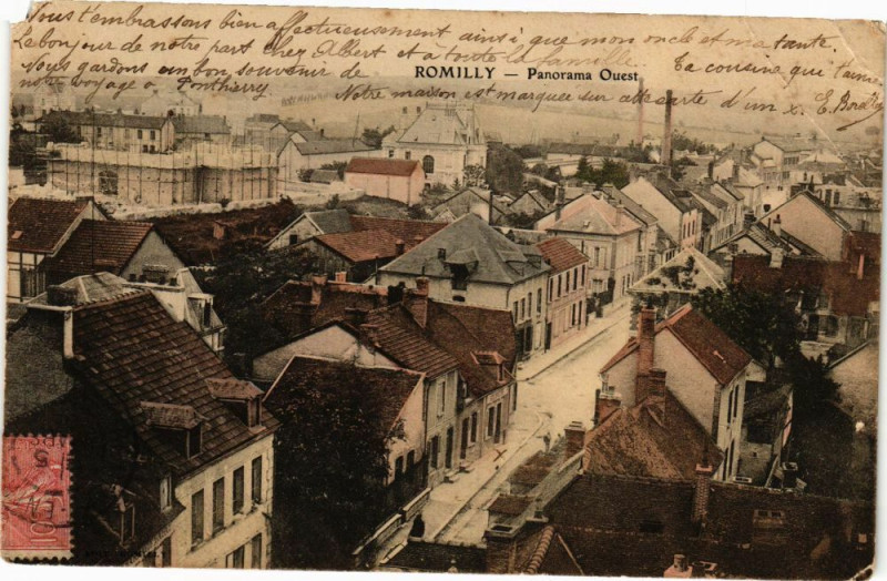 Carte postale ancienne Romilly-sur-Seine - Panorama Ouest à Romilly-sur-Seine