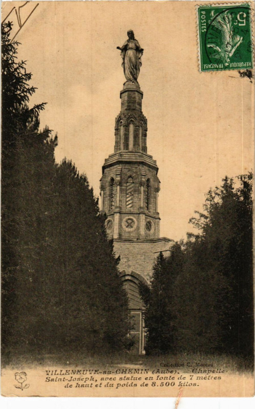 Carte postale ancienne Villeneuve-sur-Chemin Chapelle Saint-Joseph