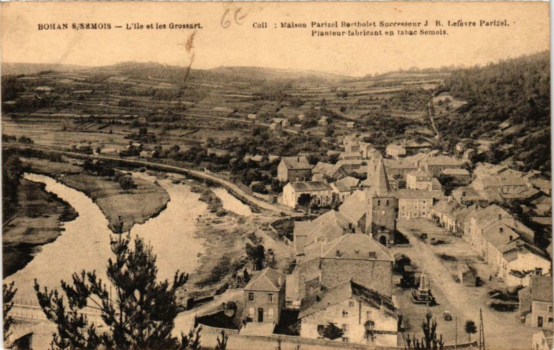Carte postale ancienne Bohan s Semois L'Ile et les Grossart