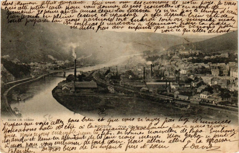 Carte postale ancienne Nouzon Vue Générale
