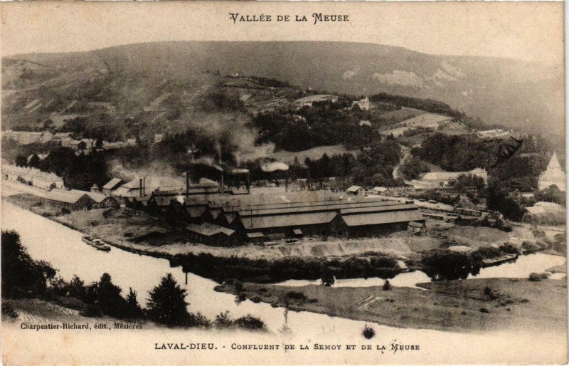 Carte postale ancienne Laval-Dieu Confluent de la Semoy et de la Meuse