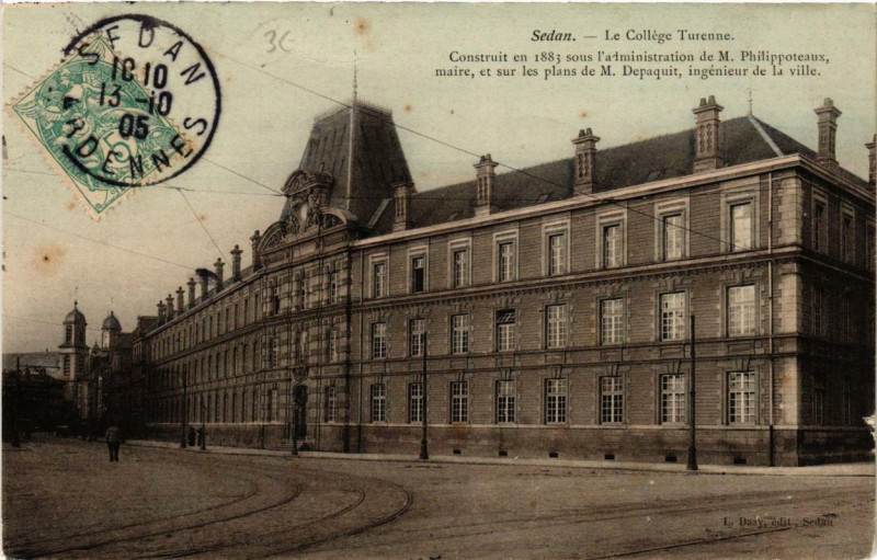 Carte postale ancienne Sedan Le Collége Turenne à Sedan