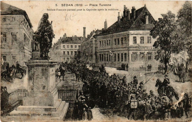 Carte postale ancienne Sedan Place Turenne à Sedan