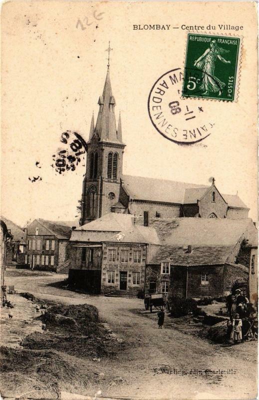 Carte postale ancienne Blombay Centre du Village à Blombay