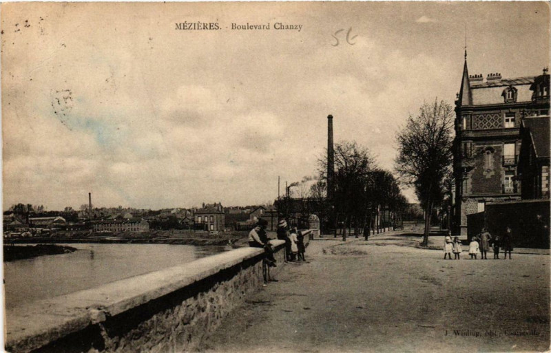 Carte postale ancienne Mezieres Boulevard Chanzy