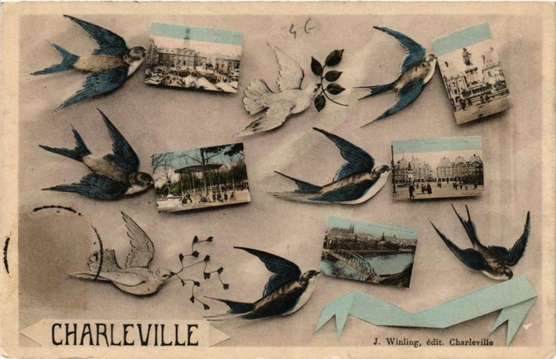 Carte postale ancienne Charleville Souvenir
