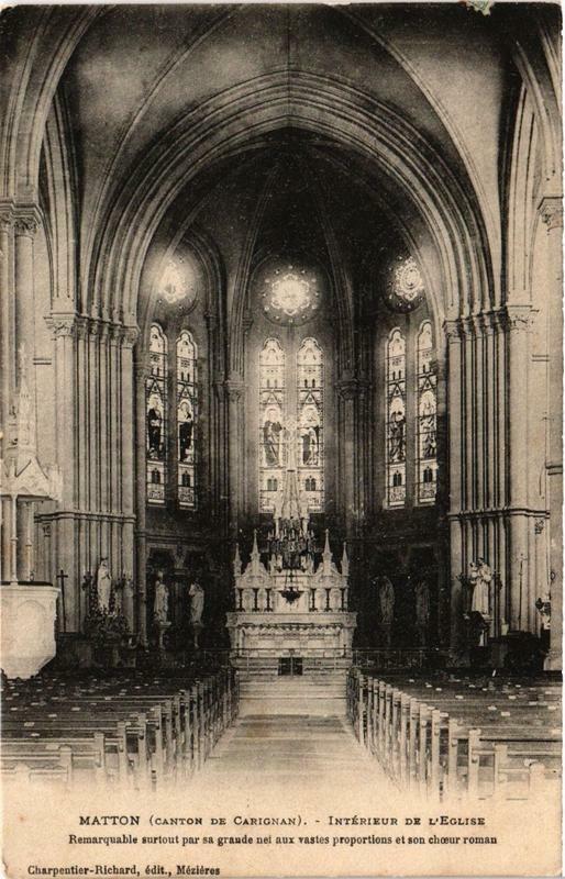Carte postale ancienne Matton Intérieur de Eglise