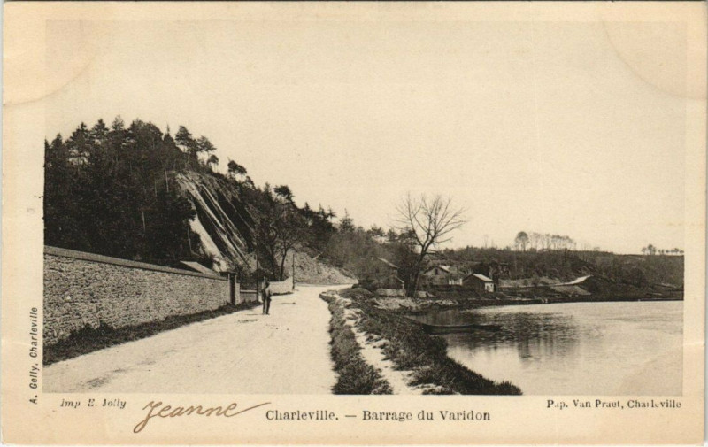 Carte postale ancienne Charleville - Barrage du varidon