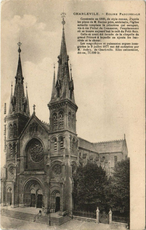 Carte postale ancienne Charleville - Eglise paroissiale