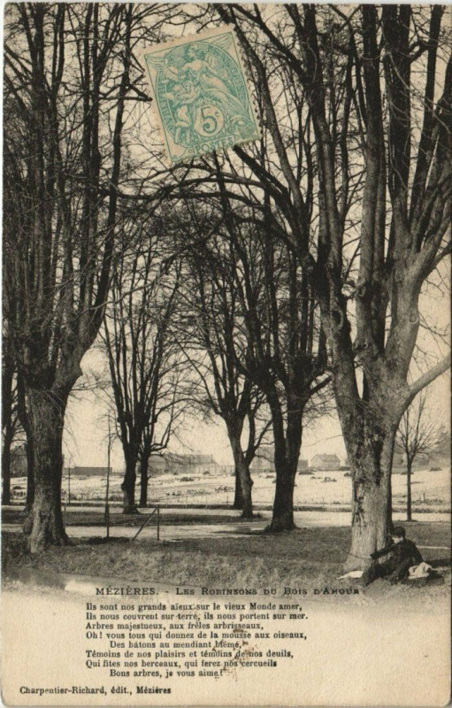 Carte postale ancienne Mezieres - Les robinsons du bois d'amour à Son