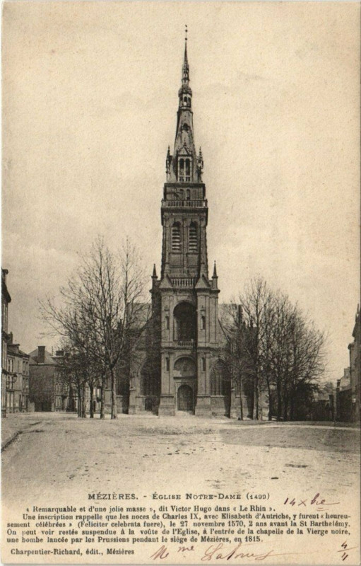 Carte postale ancienne Mezieres - Eglise notre - dame
