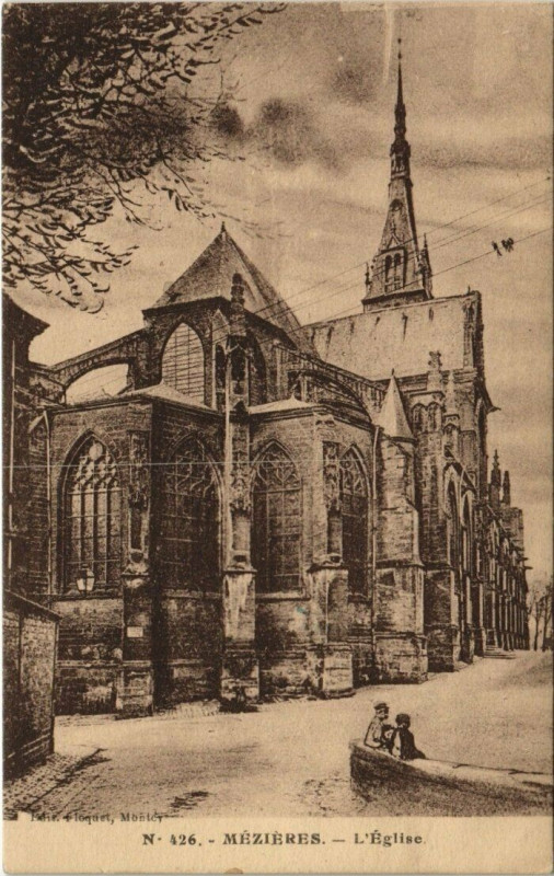 Carte postale ancienne Mezieres - L'Eglise