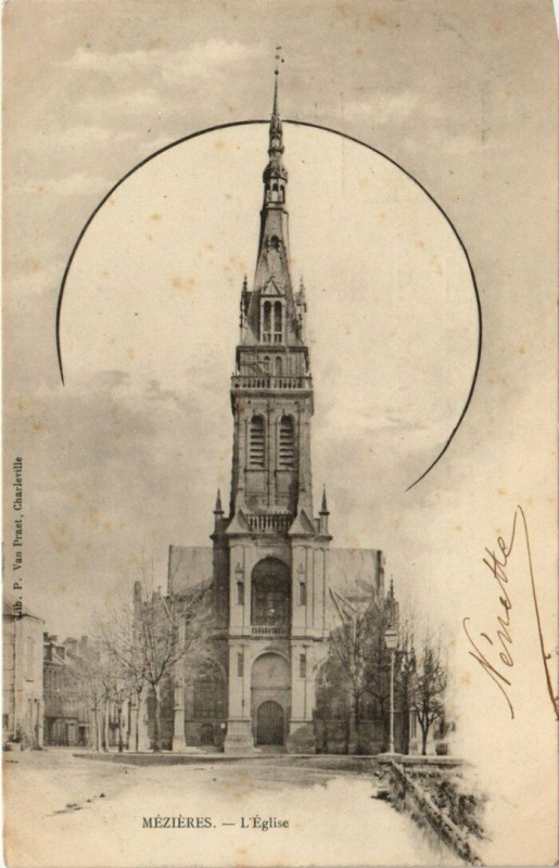 Carte postale ancienne Mezieres - L'Eglise
