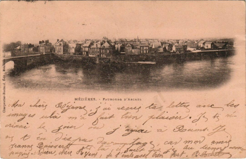 Carte postale ancienne Mezieres - Faubourg d'arches