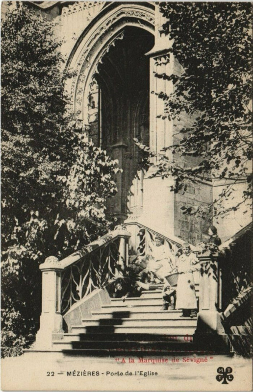 Carte postale ancienne Mezieres - Porte de l'Eglise