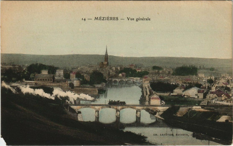 Carte postale ancienne Mezieres - Vue générale